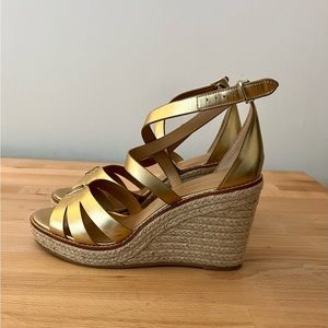 BANANA REPUBLIC -NWOT Espadrille Wedge Heel Platform Sandals Leather ~ Size 10